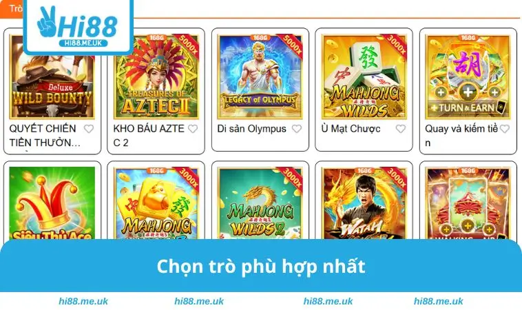 Chọn trò phù hợp nhất