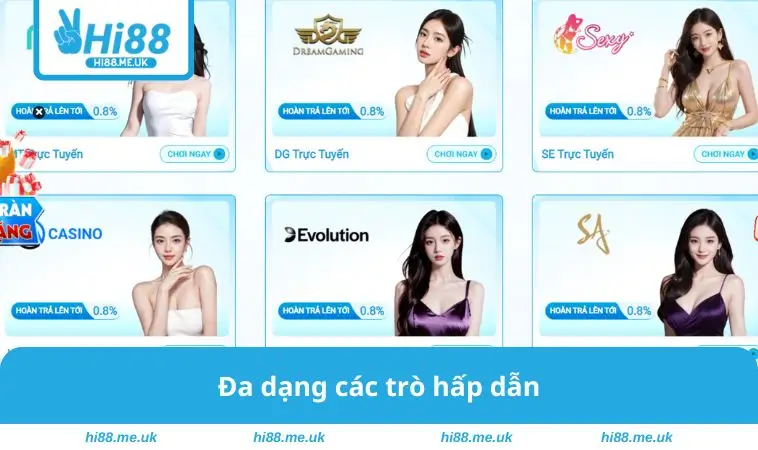 Đa dạng các trò hấp dẫn