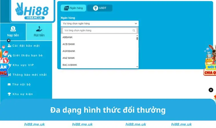 Đa dạng hình thức đổi thưởng
