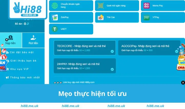 Mẹo thực hiện tối ưu