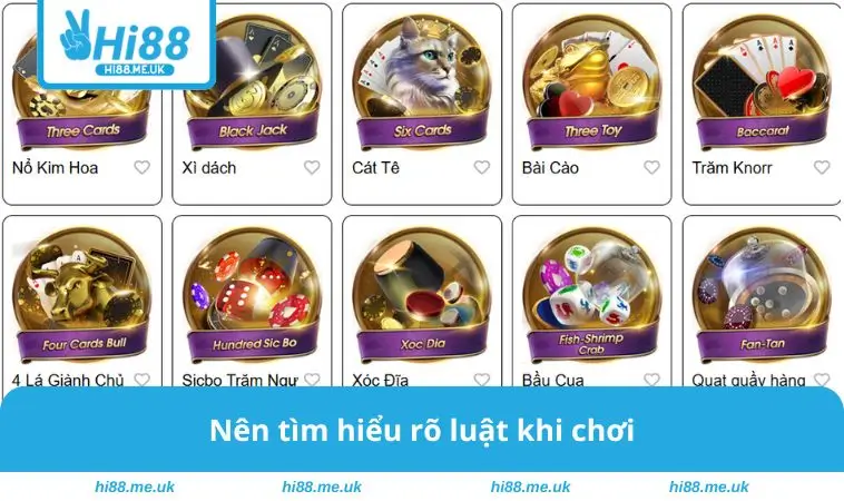 Nên tìm hiểu rõ luật khi chơi