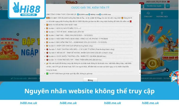 Nguyên nhân không thể truy cập
