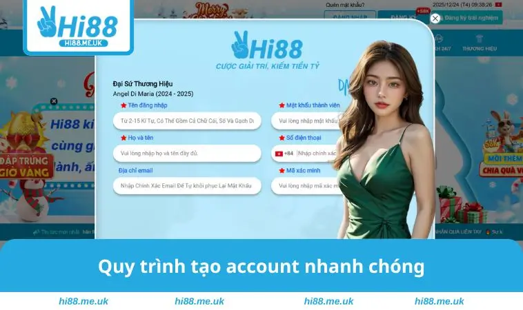 Quy trình tạo account nhanh chóng
